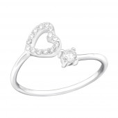 Inel din argint model inimioara cu zirconii DiAmanti DIA39371